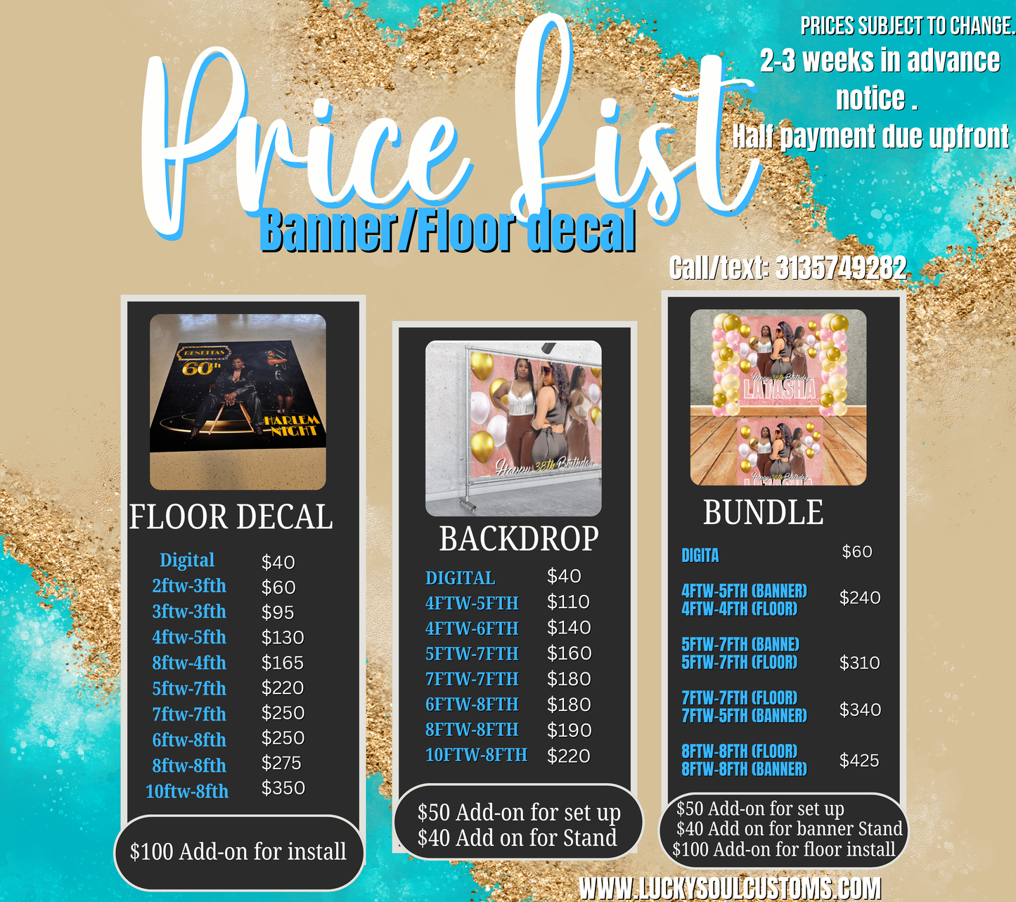 Backdrop/ Floor decal bundle