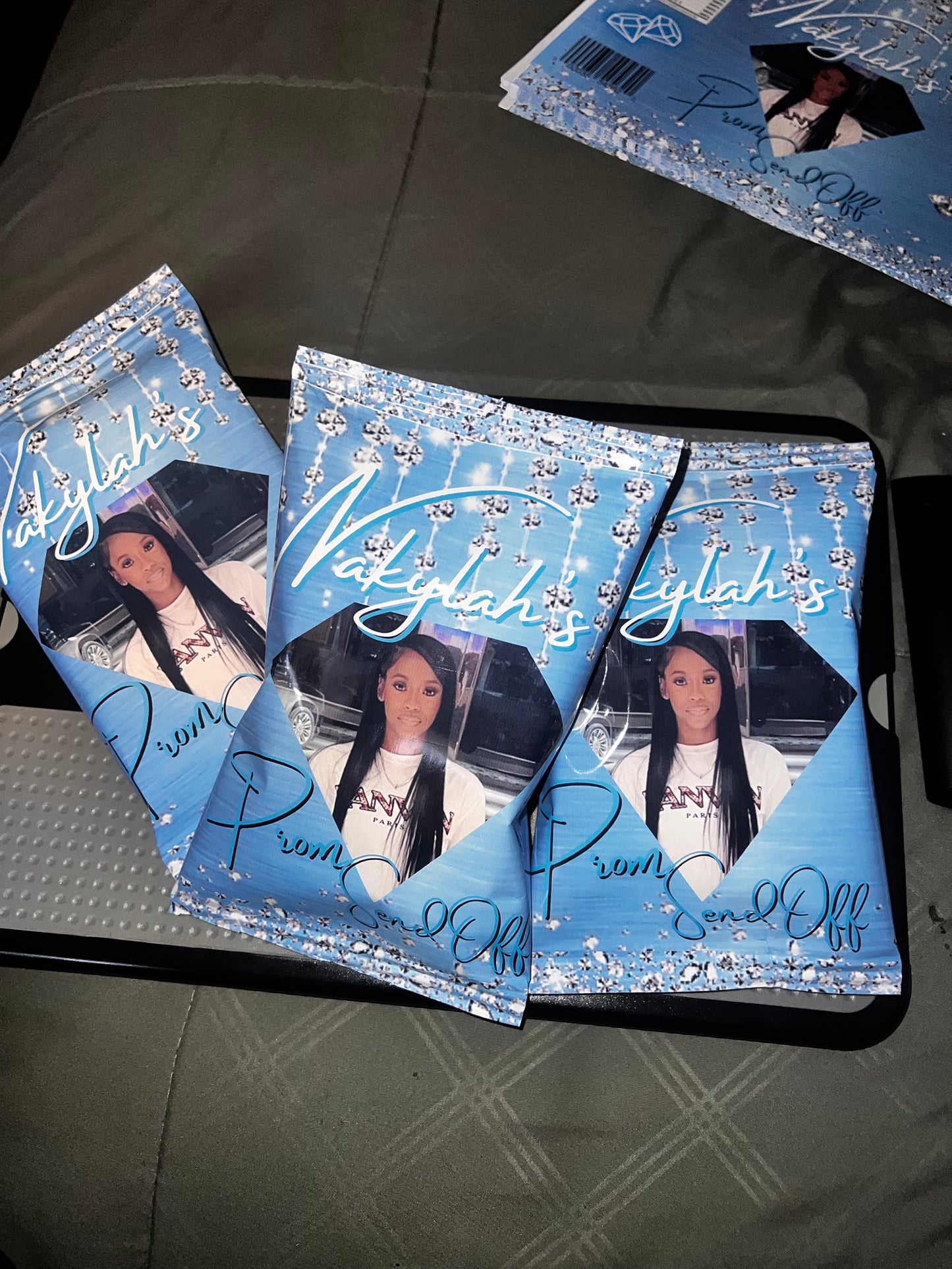 Party favor chip bags: